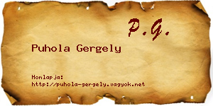 Puhola Gergely névjegykártya